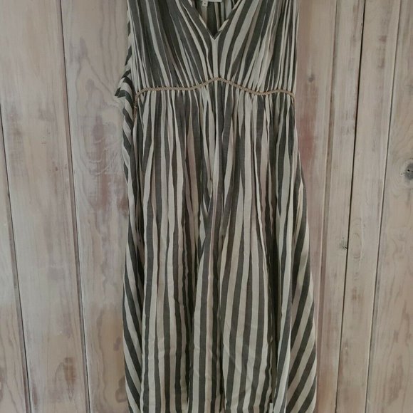 Philip lim 3.1 Dresses & Skirts - 3.1 Phillip Lim Grecian Striped Dress Rope Tie White Gray Size 6 Sleeveless